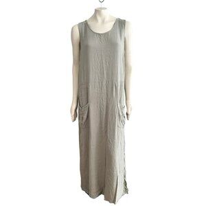 NEW CUT LOOSE Long Line Slouchy Pocket Oversized Maxi Dress in Sage Green SZ M